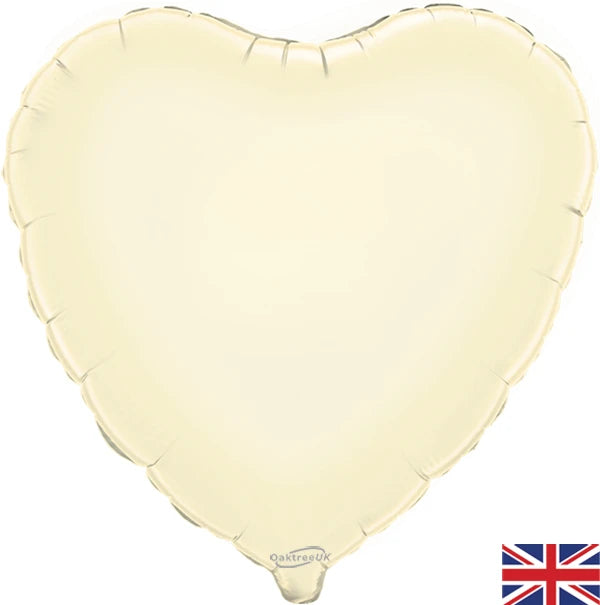 18"O Heart Ivory flat