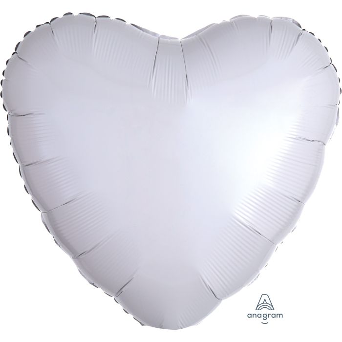 18" Metallic White Heart Balloon