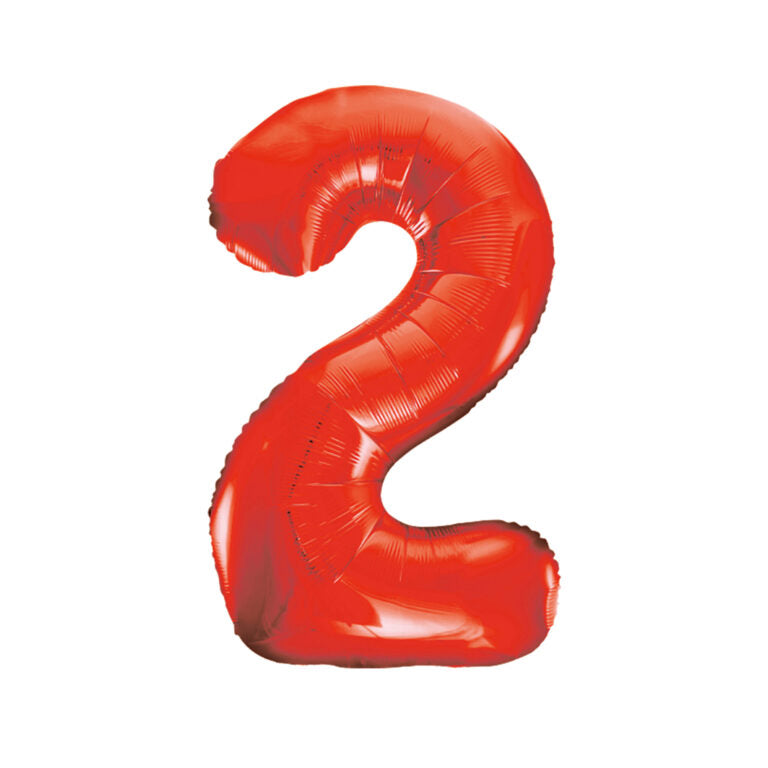 34" Red Number 2 Balloon