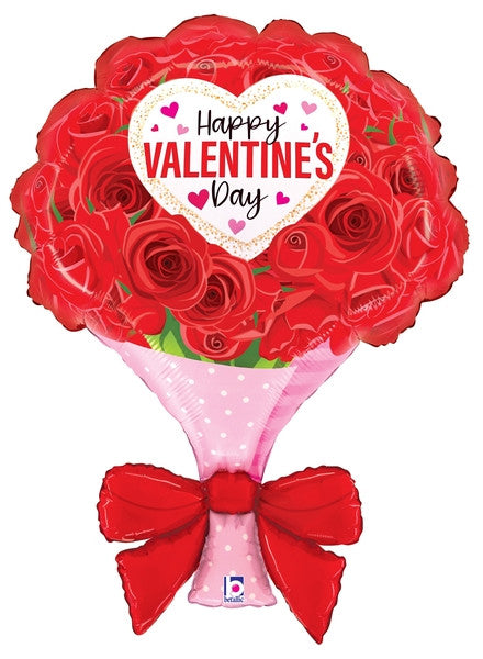 32"S Happy Valentine's Day Wrapped Roses