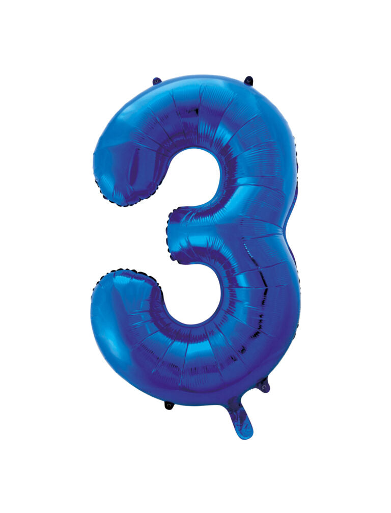 34" Blue Number 3 Balloon