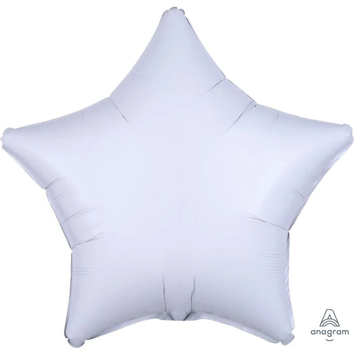 18" Metallic White Star Balloon