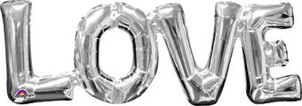 CONSUMER INFLATED PHRASE LOVE SILVER 25inches x 9 inches Air Balloon