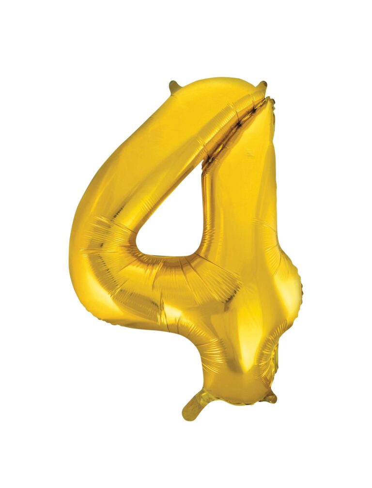 34" Gold Number 4 Balloon