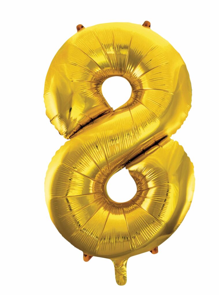 34" Gold Number 8 Balloon