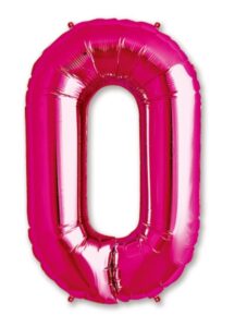 34" Hot Pink Number 0 Balloon