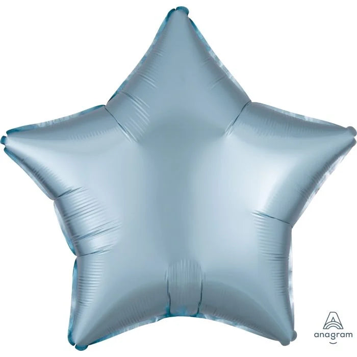 18" Satin Luxe Pastel Blue Star Balloon