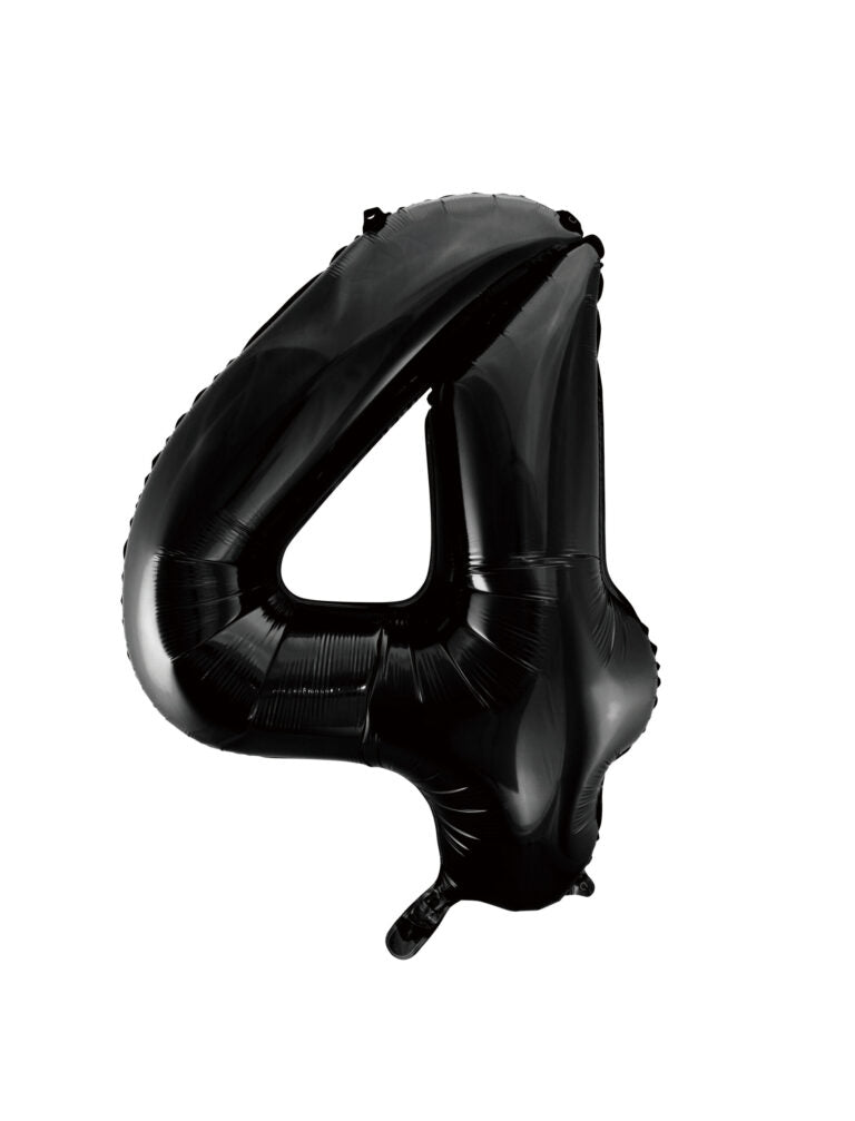 34" Black Number 4 Balloon