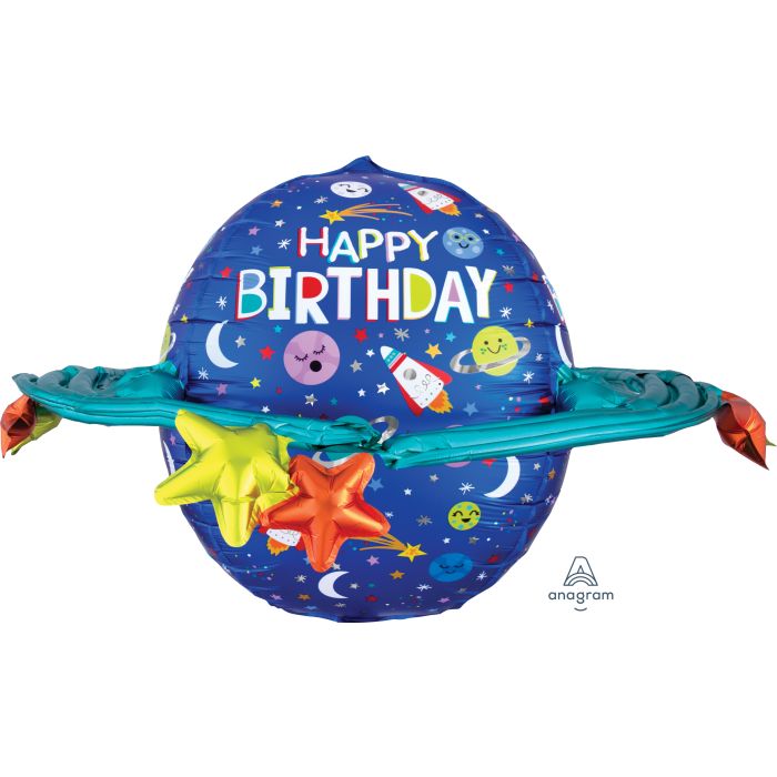 UltraShape Happy Birthday Colorful Galaxy Balloon