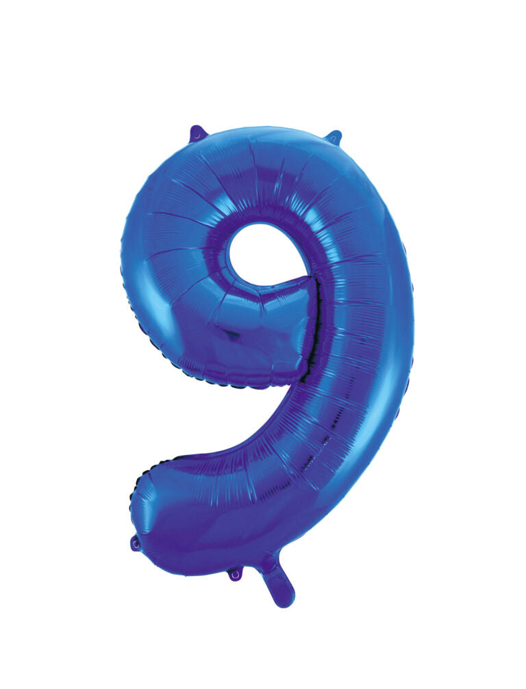 34" Blue Number 9 Balloon
