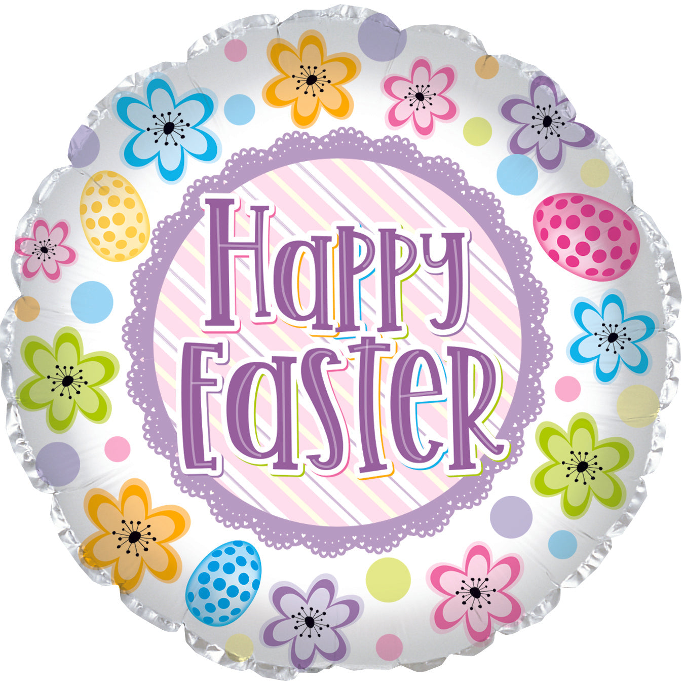 17" Easter Flower & Egg Foil Balloon
