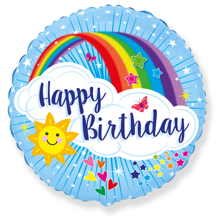 18" Happy Birthday Rainbow Foil Balloon