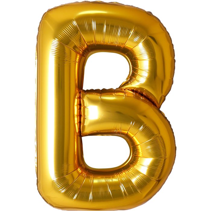 34" Gold Letter B Balloon