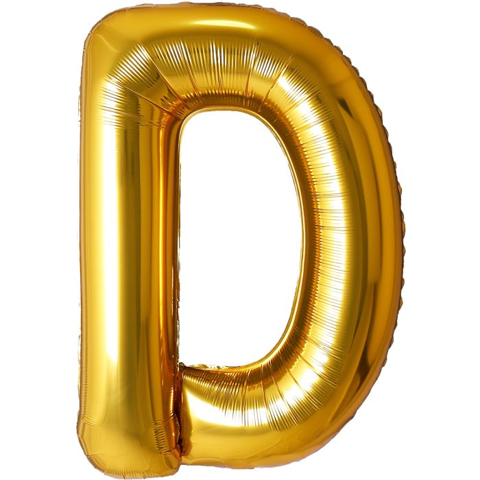 34" Gold Letter D Balloon