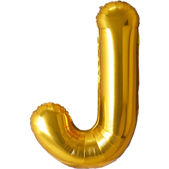 34" Gold Letter J Balloon