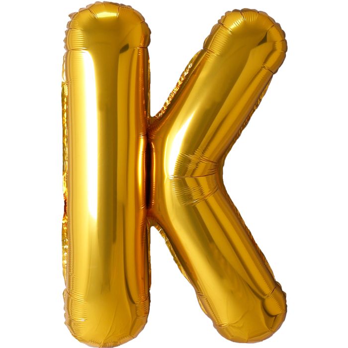 34" Gold Letter K Balloon