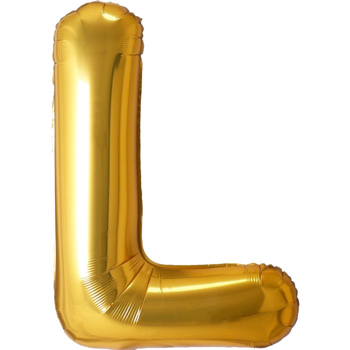 34" Gold Letter L Balloon