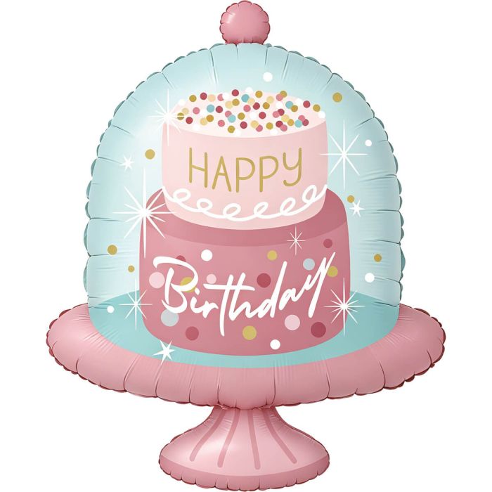 26" Happy Birthday Cake Stand Balloon