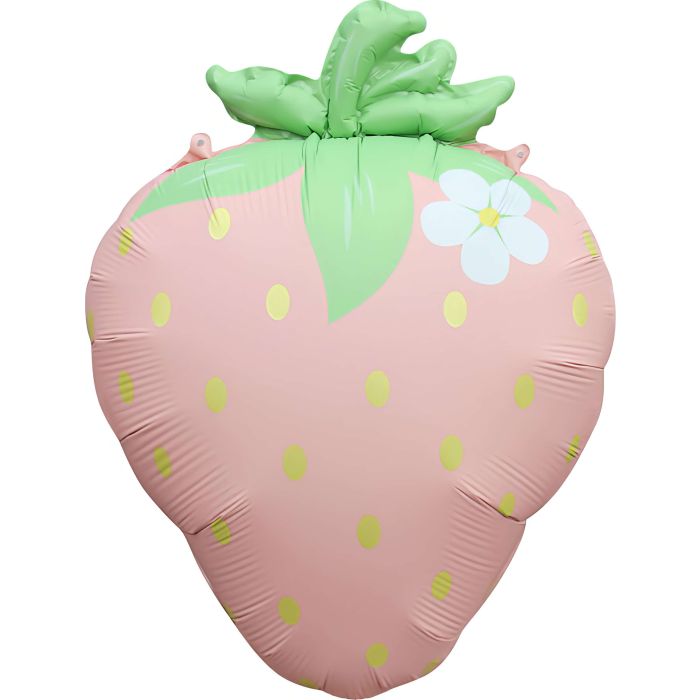 25" Matte Pink Strawberry Balloon