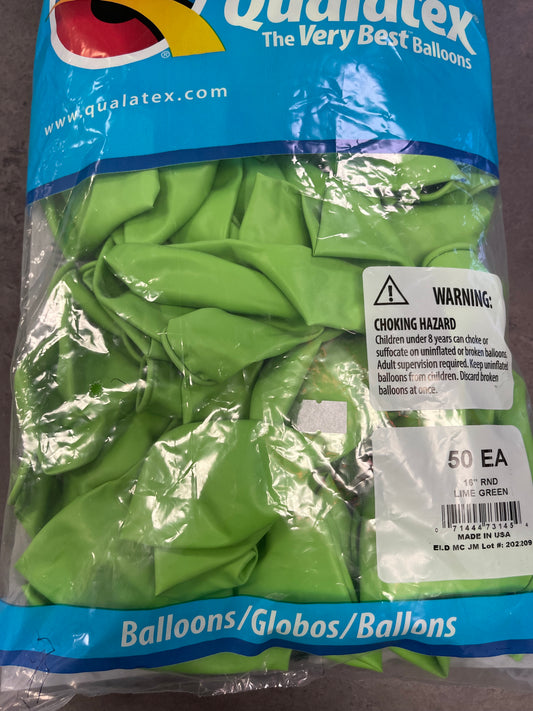 Qualatex lime green 16"