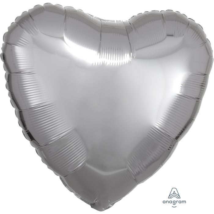 18" Metallic Silver Heart Balloon