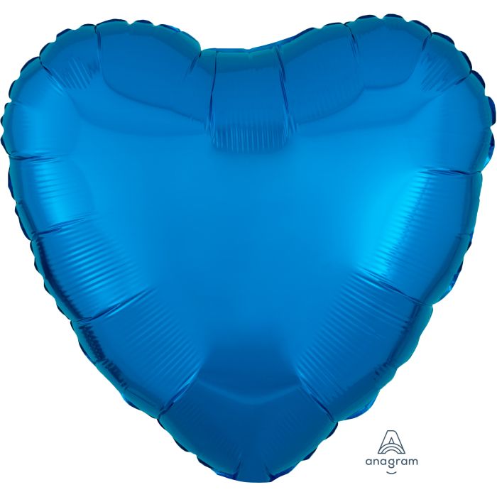 18" Metallic Blue Heart Balloon