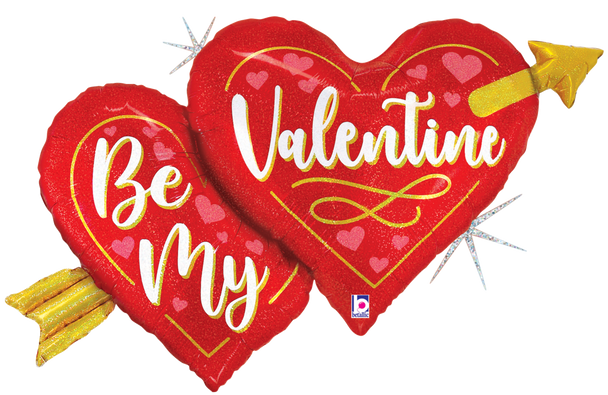 40"S Valentine Two Heart Arrow