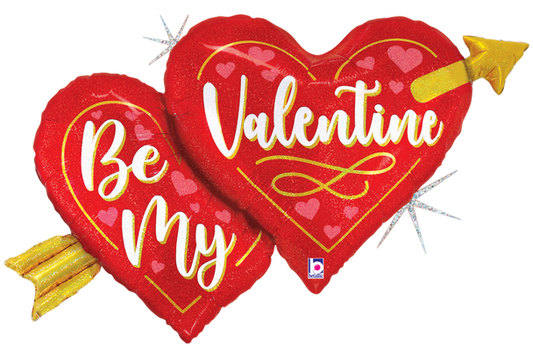 40"S Valentine Two Heart Arrow