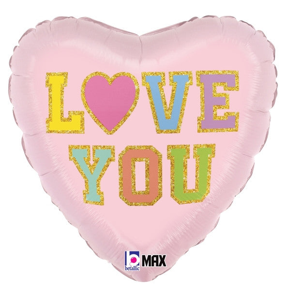 18"S Love You Patch Heart