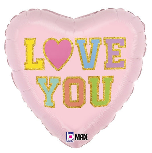 18"S Love You Patch Heart