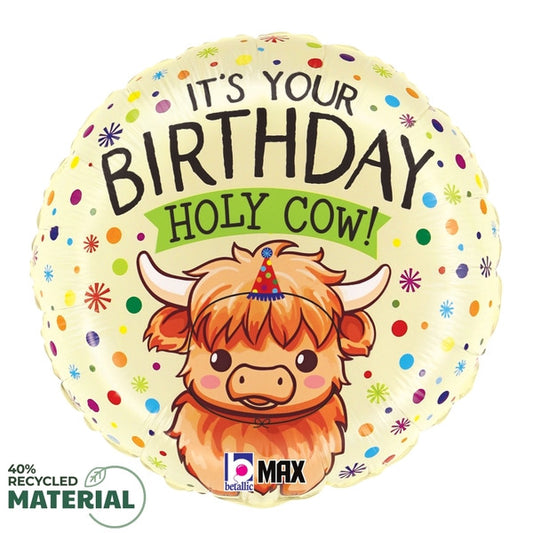 18"S Happy Birthday Holy Cow