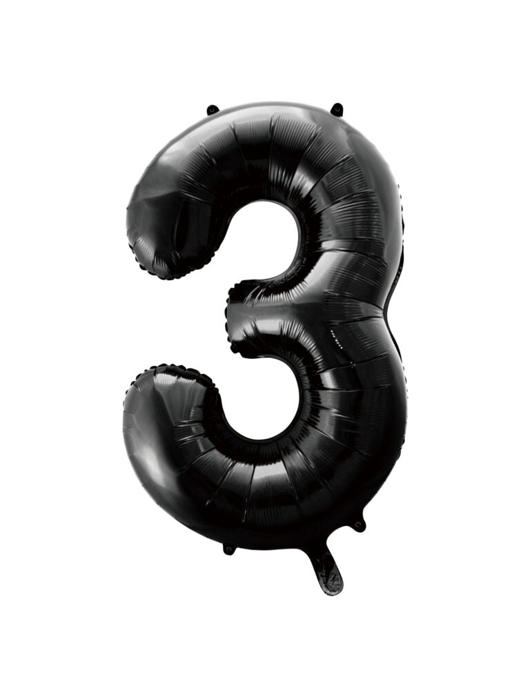 34" Black Number 3 Balloon