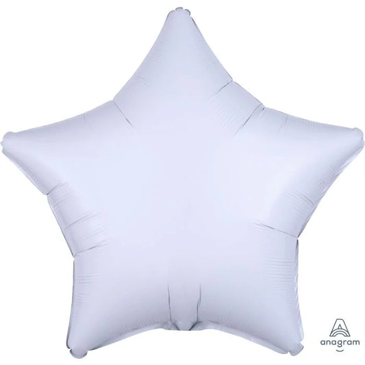 18" Metallic White Star Balloon