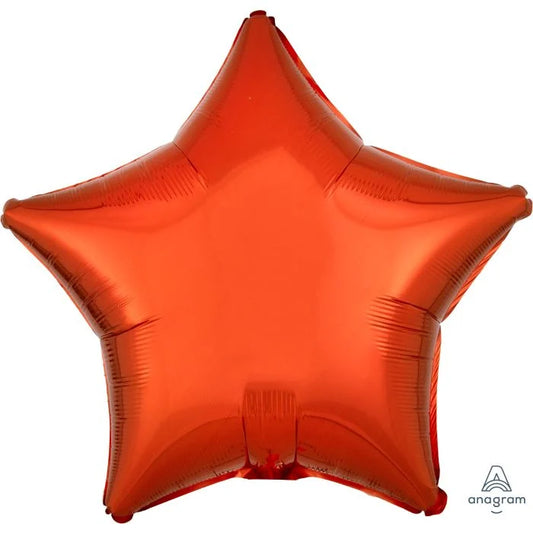 18" Metallic Orange Star Balloon