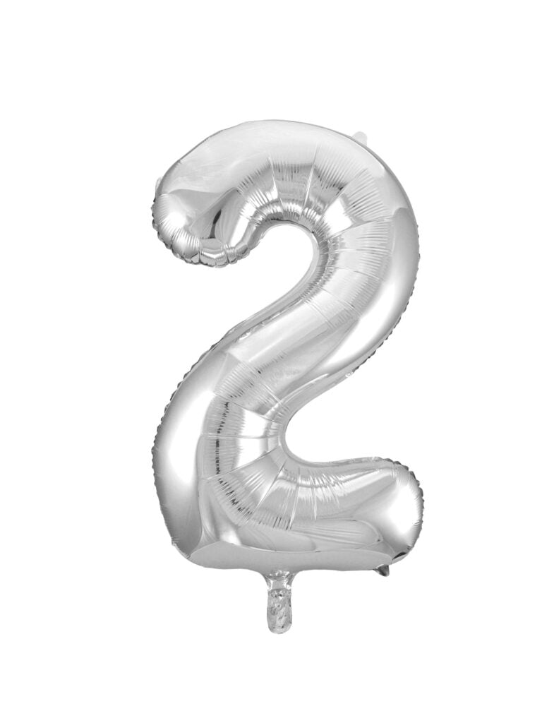 34" Silver Number 2 Balloon