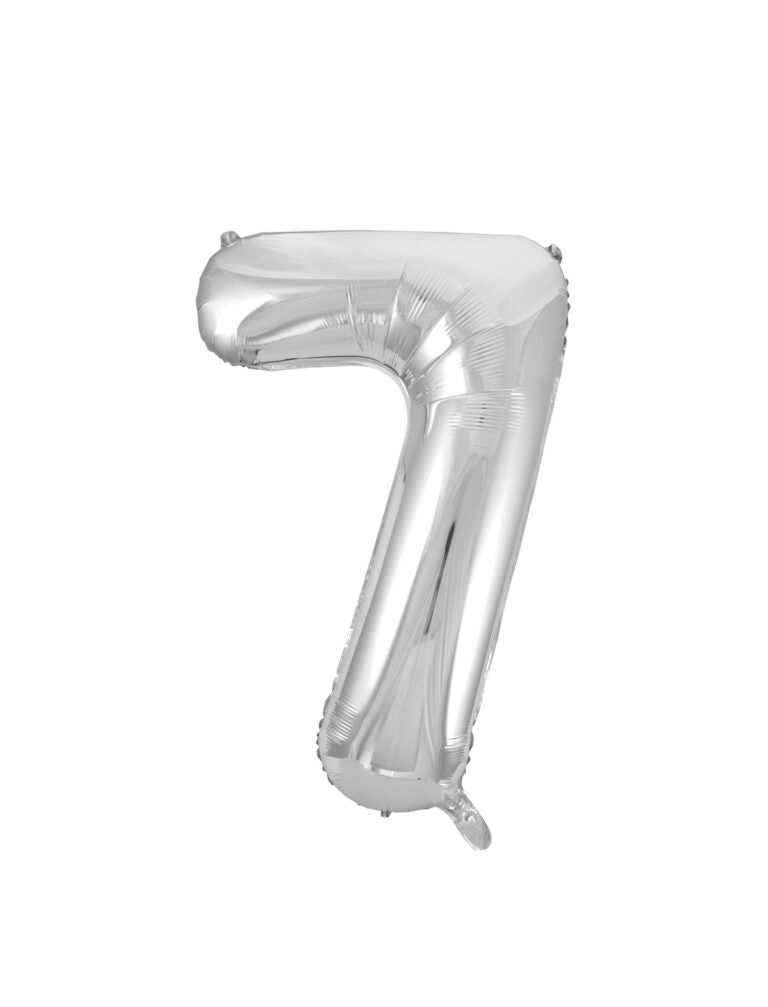 34" Silver Number 7 Balloon