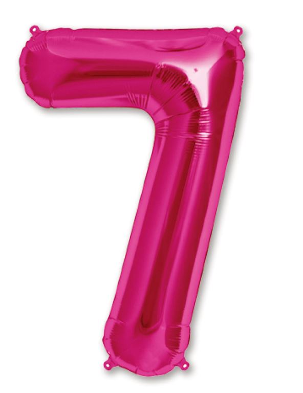 34" Hot Pink Number 7 Balloon