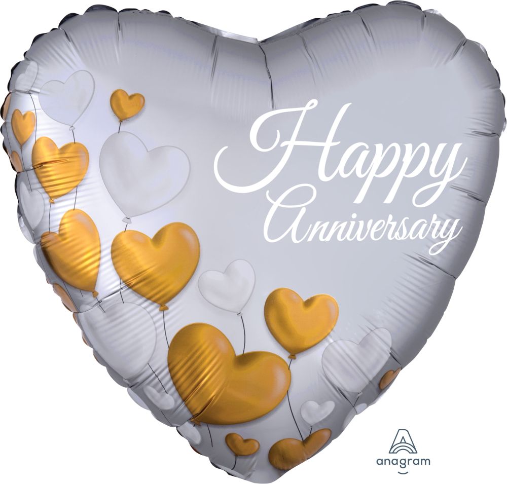 18" Anniversary Platinum Hearts