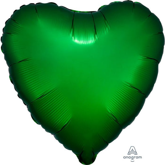 18" Satin Luxe Emerald Heart Balloon