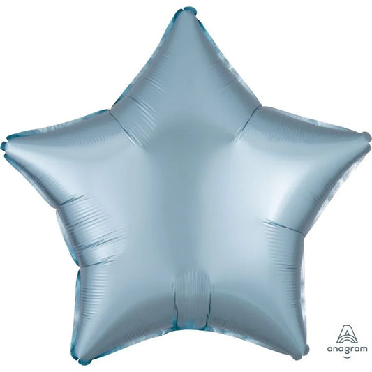 18" Satin Luxe Pastel Blue Star Balloon