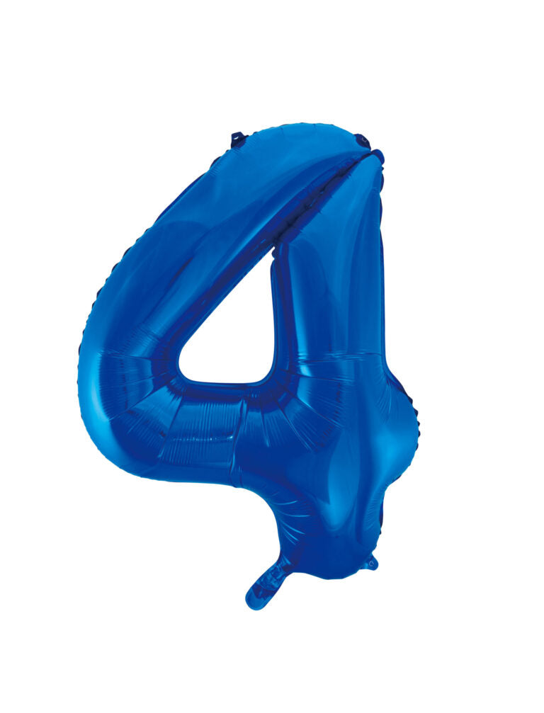 34" Blue Number 4 Balloon