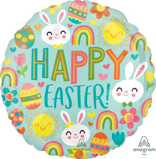 18" Happy Easter Icons Balloon