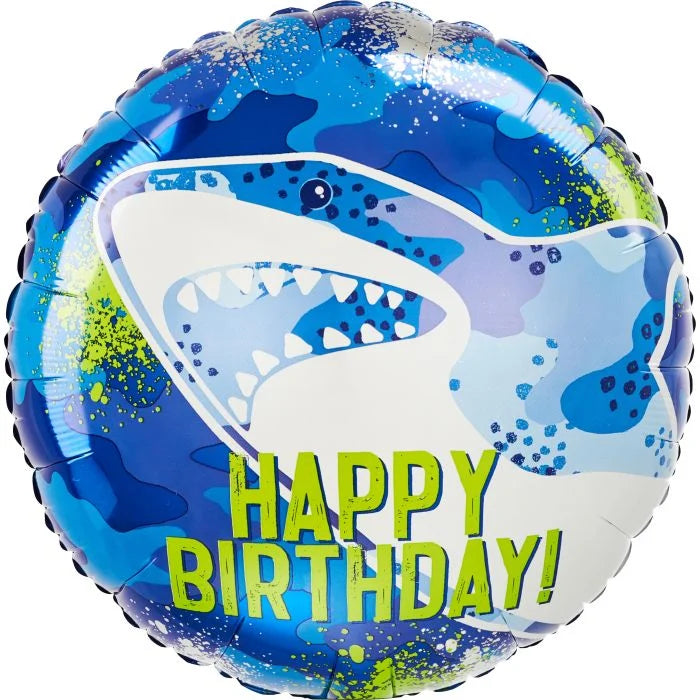18 "Standard Shark Happy Birthday Balloon