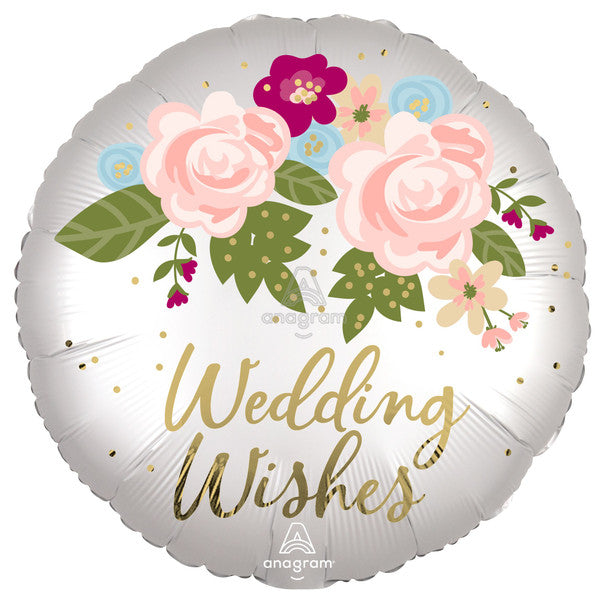 18"A Wedding Wishes Floral Satin Infused
