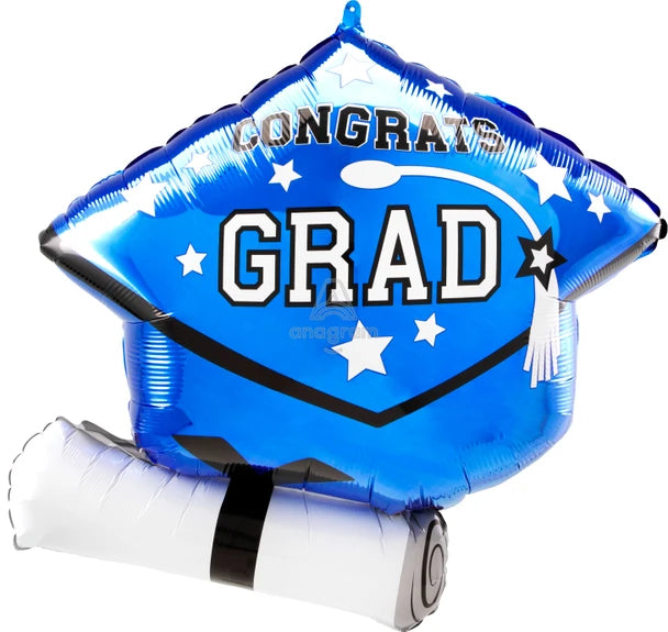 25"A Congrats Grad Be True To School Blue