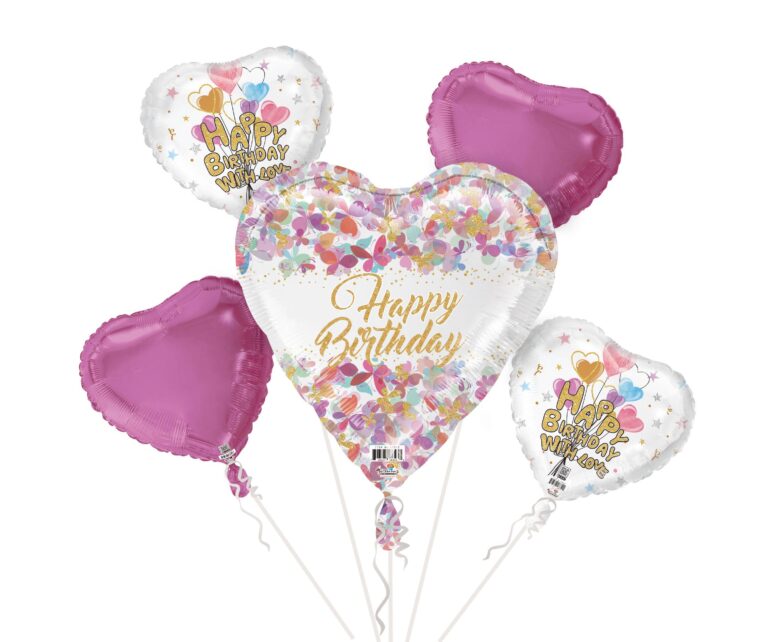 HAPPY BIRTHDAY BUTTERFLIES HEART – 5PCS