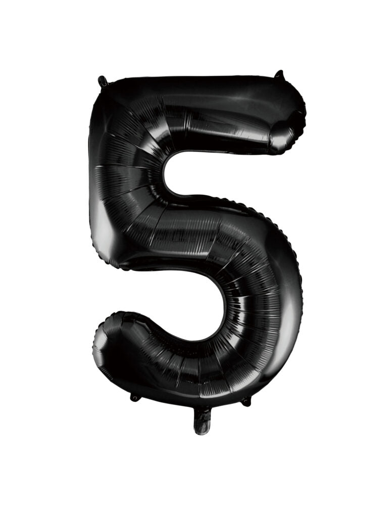 34" Black Number 5 Balloon