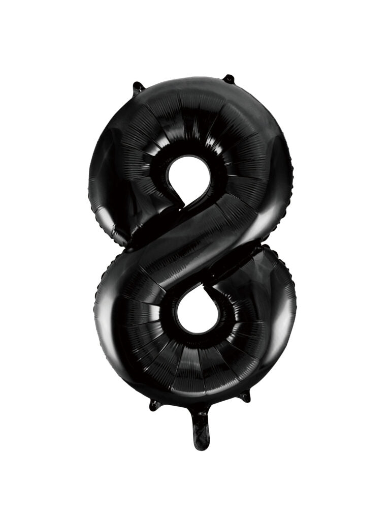 34" Black Number 8 Balloon