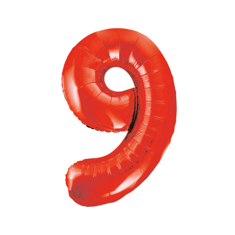 34" Red Number 9 Balloon