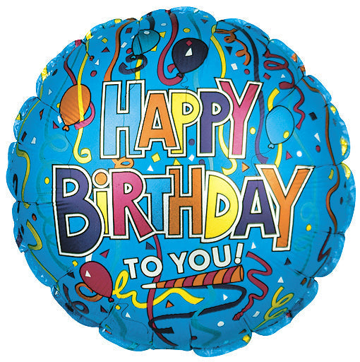 18" Happy Birthday Party Balloons Streamers